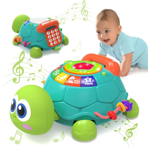 KaeoHye Musical Turtle Baby Toys 6-12 MonthsBaby Crawling Toys for 12-18 Months,Early Learning Toy with Light&SoundBaby Tummy Time Toys Gifts for 3-6 4 5 7 8 9-12 18 Month Boy GirlGreen