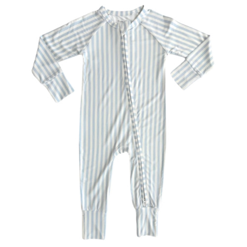 Blue Stripe Zipper Romper – In My Jammers