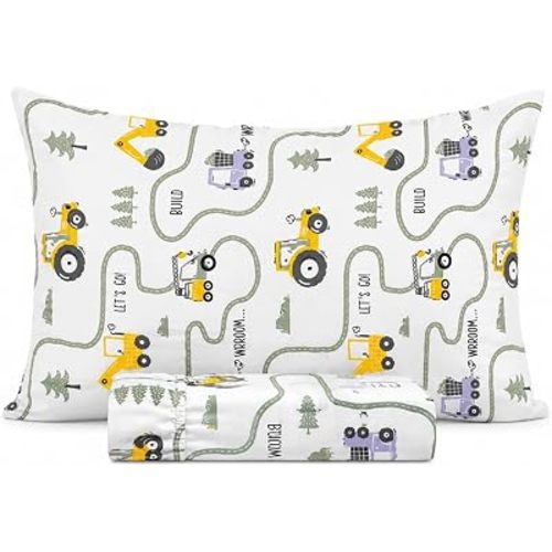 100% Cotton 210TC 2PC Bedding Set Twin Themed Kids Bedsheet - Tractor