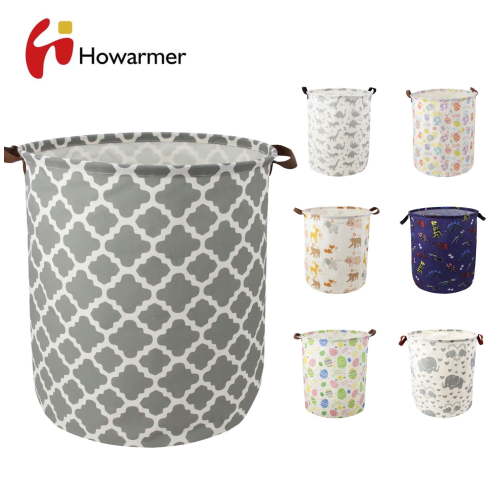 Howarmer Collapsible Laundry Baskets, Nursery Laundry Basket, Blanket Basket, Baby Laundry Basket, Dog Toy Basket, Home Storage, Laundry Basket for Dorm, Baby Dirty Clothes Basket (19.7", Quatrefoil)