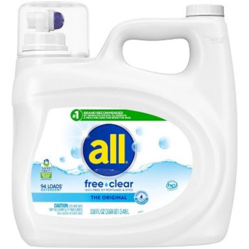 All Unscented Free Clear for Sensitive Skin HE Liquid Laundry Detergent 94 Loads - 118 fl oz