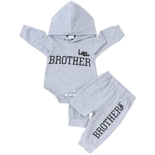 Baby Boy Clothes Newborn Boy Outfits Infant Letter Print Long Sleeve Romper Hoodies Pants Fall Winter Outfits