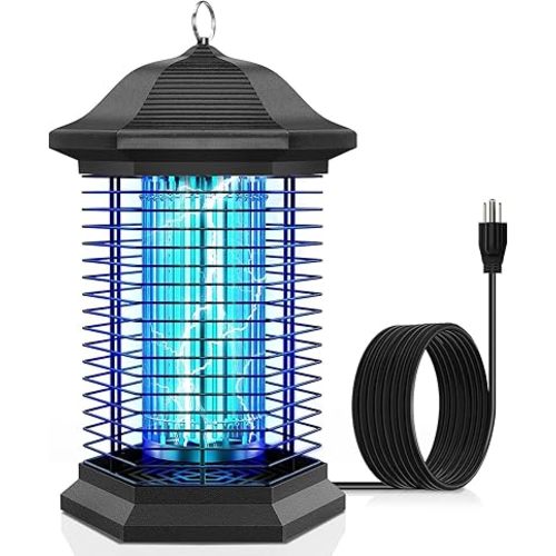 AMUFER Bug Zapper Outdoor Indoor, 18W Power & 4400V Instant Grid Mosquito Repellent, Insect Control Efficiency Increased 100%, 1/2 Acre Coverage, Fly Trap for Patio, Backyard, Home