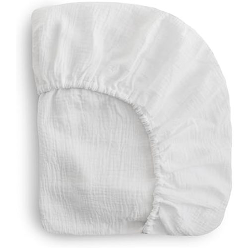 Mushie Muslin Mini Crib Sheet (Color: White)