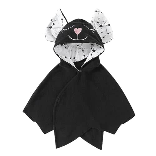 Children Cute Halloween Wearable Blanket Hoodie Devil Bat Hooded Blanket Long Winter Coat Cloak Wrap for Toddler