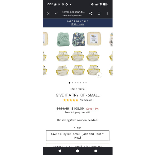 Cloth-eez Workhorse Give It a Try Kit