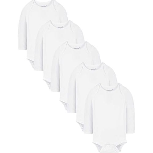 Baby Solid Bodysuit - Super Soft Rayon made from Bamboo - Short Sleeve Long Sleeve Newborn Infant Boy Girl - 5-Pack