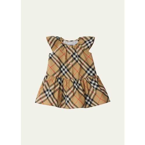 Girl's Talley Cotton Poplin Check Drop-Waist Dress, Size 6M-2