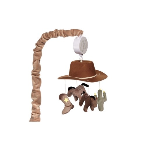 Country Western Cowboy Hat Musical Baby Crib Mobile Soother Toy, One Size
