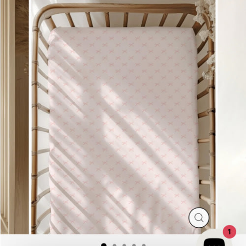 Pink Bows - Bamboo Crib Sheet