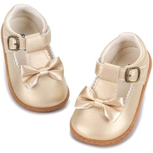 STQ KIDS Toddler Dress Shoes Girls Wide Toe Box Mary Jane Flats