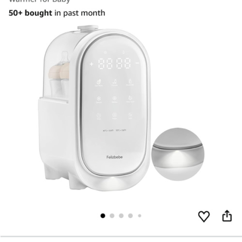 Bottle Warmer for Breastmilk, 11-in-1 Double Bottle Warmer Large Touchscreen with Night Light, Detachable for Easy Cleaning & Accurate Temperature Control, Timer, Milk Warmer for Baby