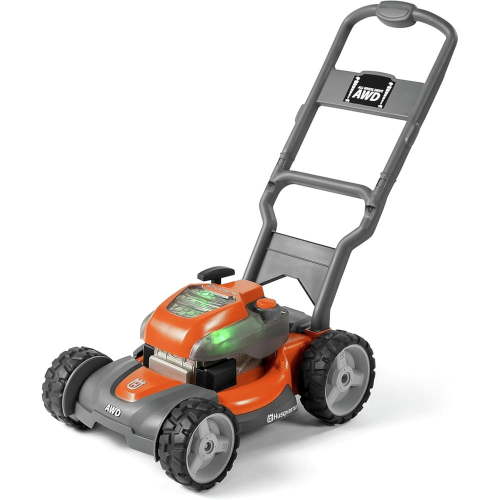 Husqvarna Toddler Push Lawn Mower Toy, Realistic Sounds and Light-Up Engine, Ages 2