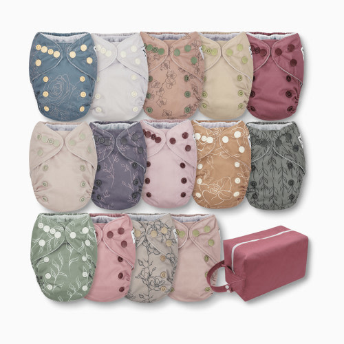 Newborn Cloth Diapers (14 pack) - Blushing Blooms