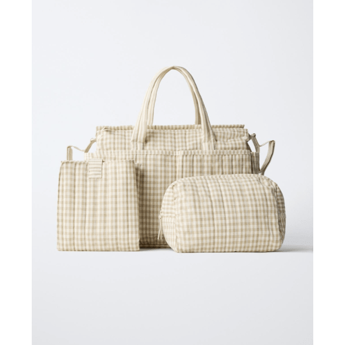 Plaid Diaper Bag Set