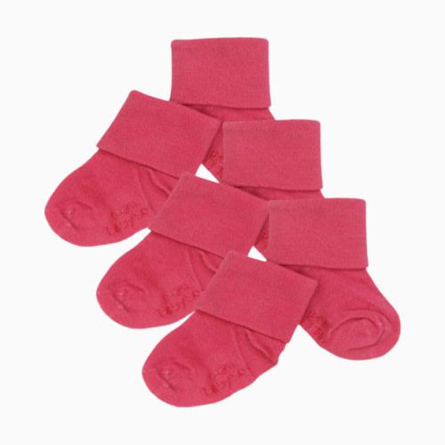 Babysoy Solid Stay On Socks (3 Pack) - Berry, 0-6 Months, 3