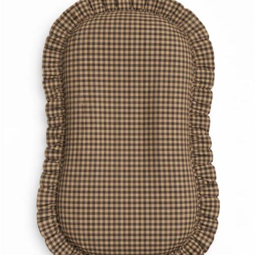 Brown Gingham Ruffle Baby Lounger Cover