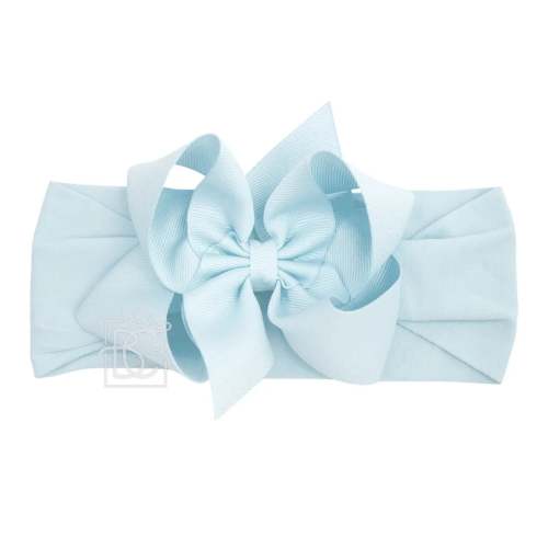 Wide Headband with 4.5" Signature Grosgrain Bow - Millennium Blue