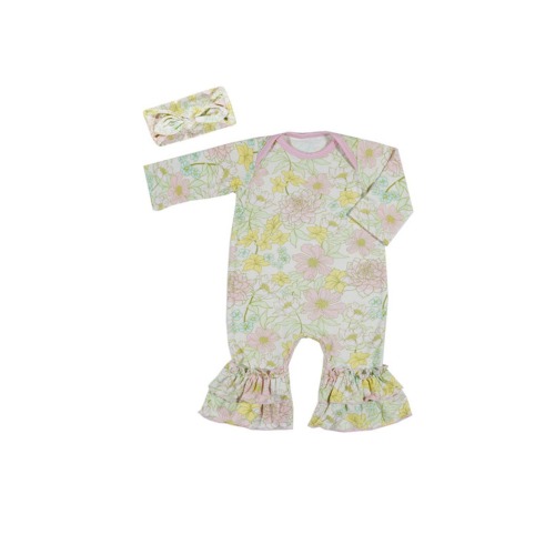 Ruffle Romper & Head Wrap Set