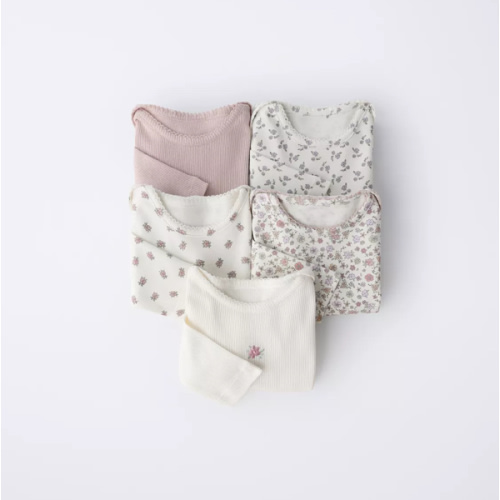 FIVE-PACK OF FLORAL BODYSUITS - Pink | ZARA United States