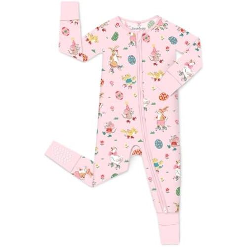 Viscose Derived from Bamboo Baby Footie Pajamas Convertible Newborn Sleeper for Baby Girl Zipper Onesie 0-24M