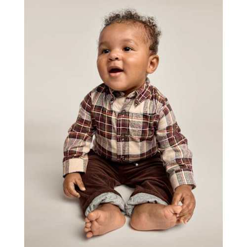 Baby Boys Plaid 2-Piece Outfit Set - Countryside Manor - Burgundy