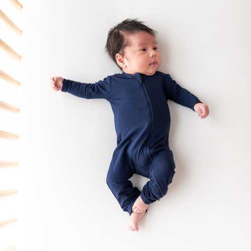 Zippered Romper in Navy - 3-6 Months