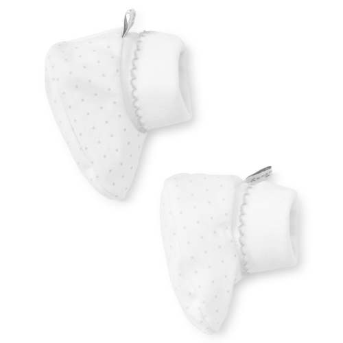 White/Silver New Kissy Dots Print Booties | Kissy Kissy