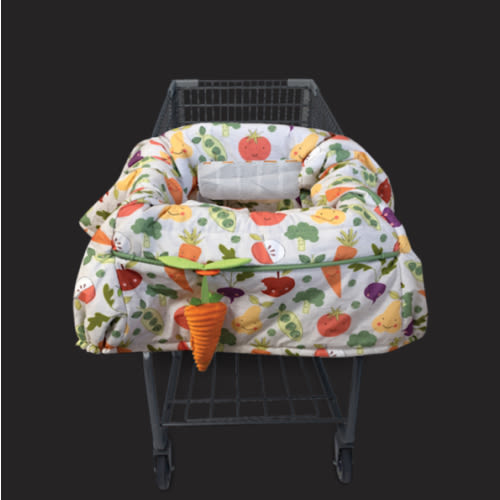 Boppy Shopping Cart Cover for Baby - 360° Coverage Cart Cover for Babies with Safety Harness, Toy Tether, One-Hand Placement, Machine-Washable, 6 Month & Up - Multicolor Farmer's Market