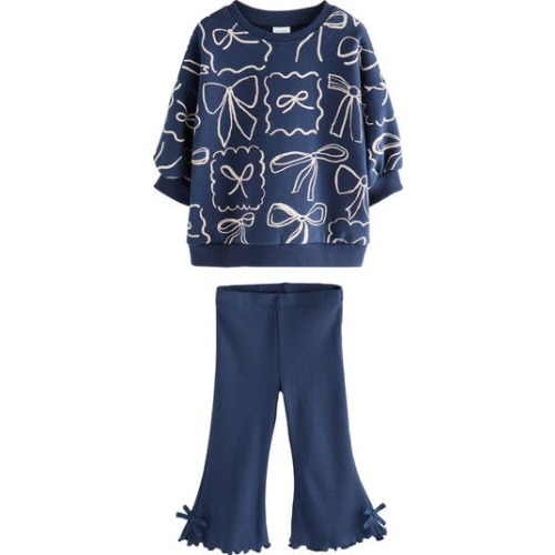 Print Sweatshirt & Flare Leggings Set, 12-18M