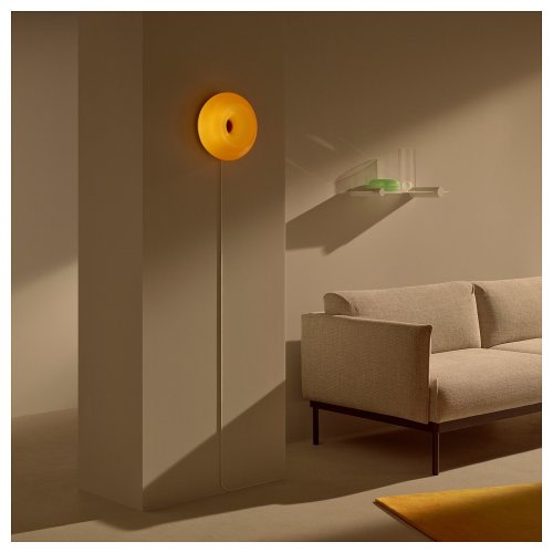 VARMBLIXT LED table/wall lamp - orange glass/round 12 "