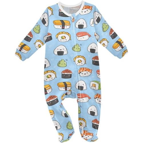 Sushi Baby Sleepers For Boys Newborn Baby Play One-Piece Footies For 0-24 Months
