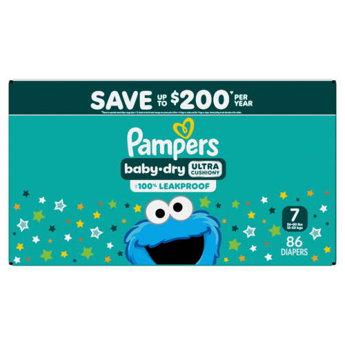 Pampers Baby Dry Baby Diapers,Size 7, 86 Count (Select for More Options)