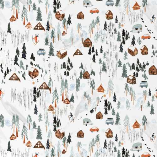 Lovey, Baby Blanket, or Adult Blanket: Winter Wonderland. Nordic. Alpine. Skiing. Trees.  Woods. Mountains. Trees. Snow. PNW. Baby Gift.