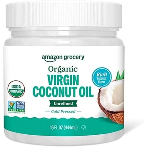 Amazon Grocery, Organic Virgin Coconut Oil, 15 Fl Oz (Previously Amazon Fresh, Packaging May Vary)