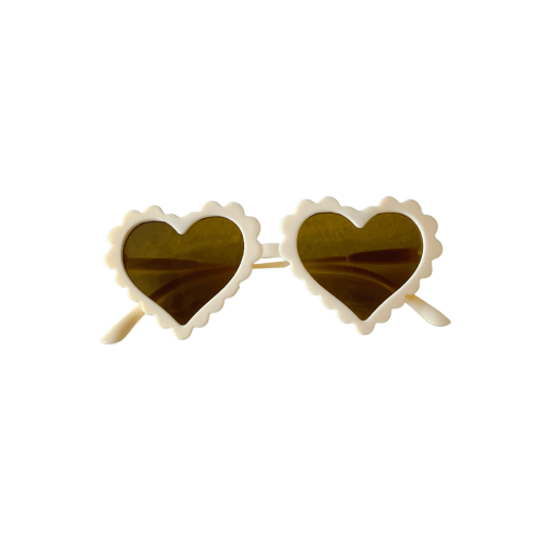 Kids Scallop Heart Sunglasses, Ivory