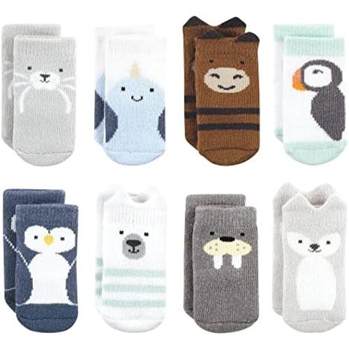 Hudson Baby Baby 8-pack Cotton Rich Newborn and Terry Socks