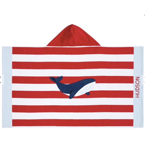 Rugby Stripe Whale Beach Hooded Towel UPF 50+