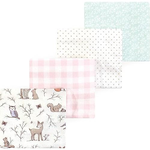 Luvable Friends Little Treasure Flannel Receiving Blankets 4pk