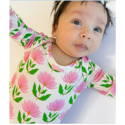 Knotted Gown - Pink Block Flower – Goosies