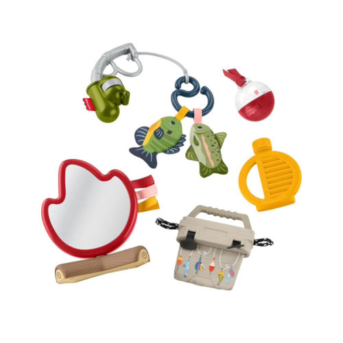 Amazon.com: Fisher-Price Mini Me Moments Camp & Crinkle Set | Baby Toys, 7-Piece Fishing & Hiking Sensory Activities, Developmental Play for Newborns Ages 3+ Months