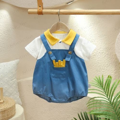 Baby Fries Polo Fake 2pcs Bodysuit