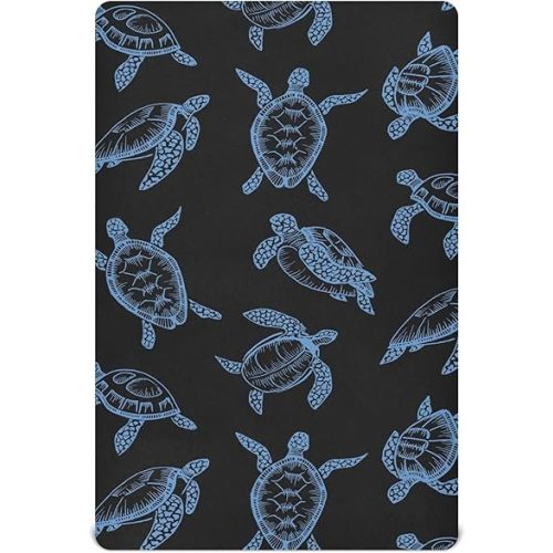 Sea Turtle Marine Crib Sheets Soft Breathable Fitted Baby Crib Sheets Mattress Cover for Girl Boys, 52" x 28" x 9"