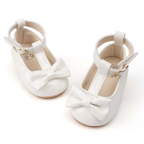 Bonario Baby Girls Shoes Infant Mary Jane Bowknot Soft Sole PU Leather Newborn First Walker Cirb Shoes
