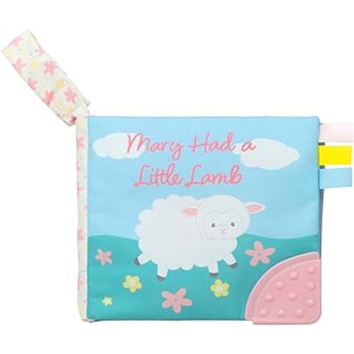 Magic Years 5 inch Soft, Crinkle Activity Book with Teether and Travel Strap for Baby, Mary Had a Little Lamb, Multicolored