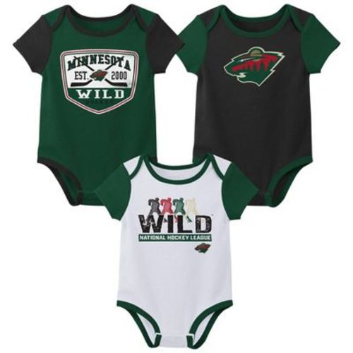 NHL Minnesota Wild Infant Boys' 3pk Bodysuit - 6-9M