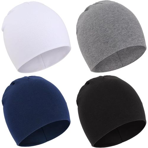 DRESHOW BQUBO 4 Pieces Baby Beanie Newborn Toddler Soft Cute Knit Hat Hospital Hats for Baby Boys Infant Cap Beanies