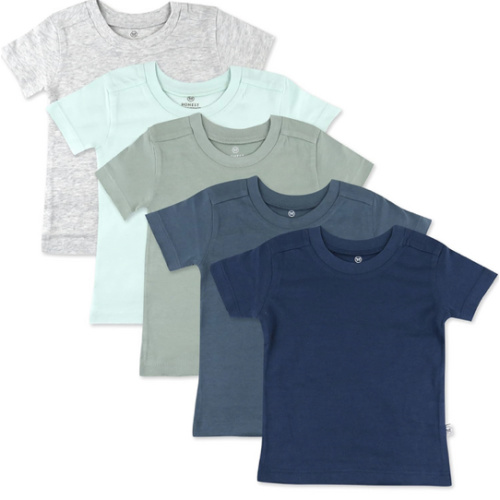 HonestBaby Baby Toddler & Kids' 100% Organic Cotton Short Sleeve T-Shirts (10-Pack)