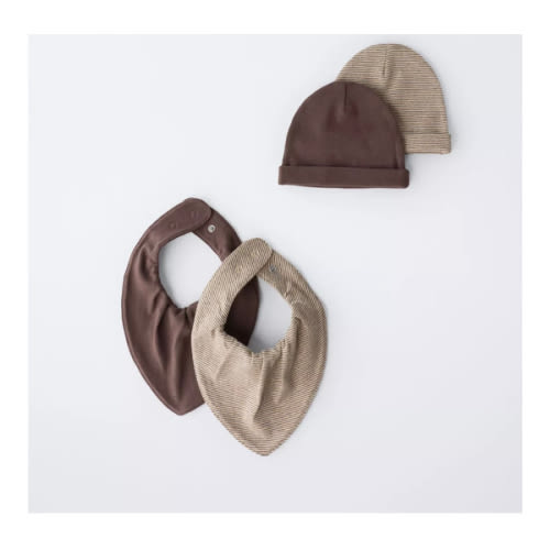 TWO-PACK OF HATS AND TWO-PACK OF BIBS - Blue | ZARA United States