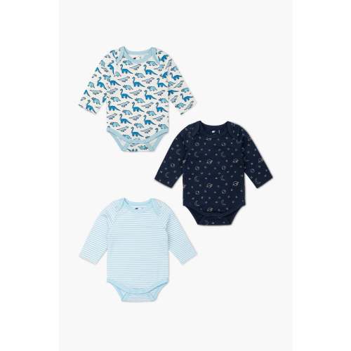3-Pack Long Sleeve Bodysuits - Organic Baby Clothes - Monica + Andy